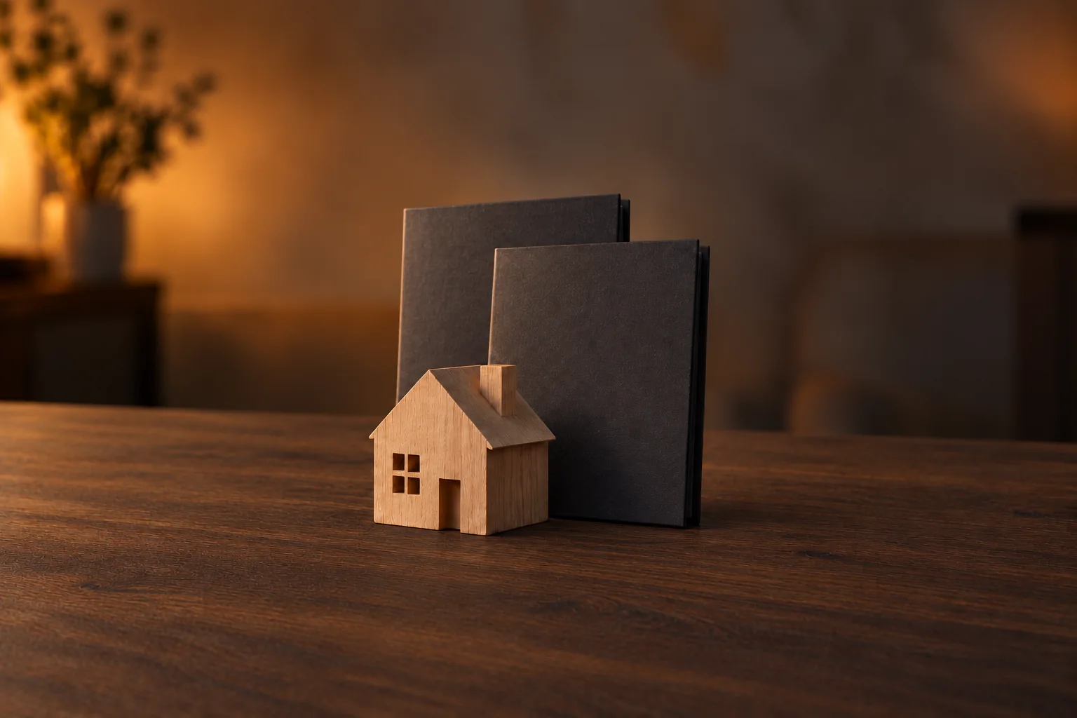 Planned editorial illustration of California homes beside insurance market documents.